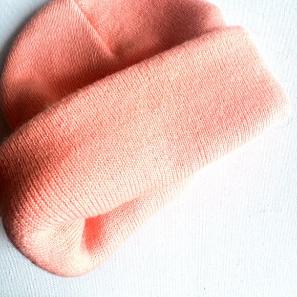 Carhartt Peach Orange Bright Patch Logo Beanie Hat OS - Picture 5 of 6